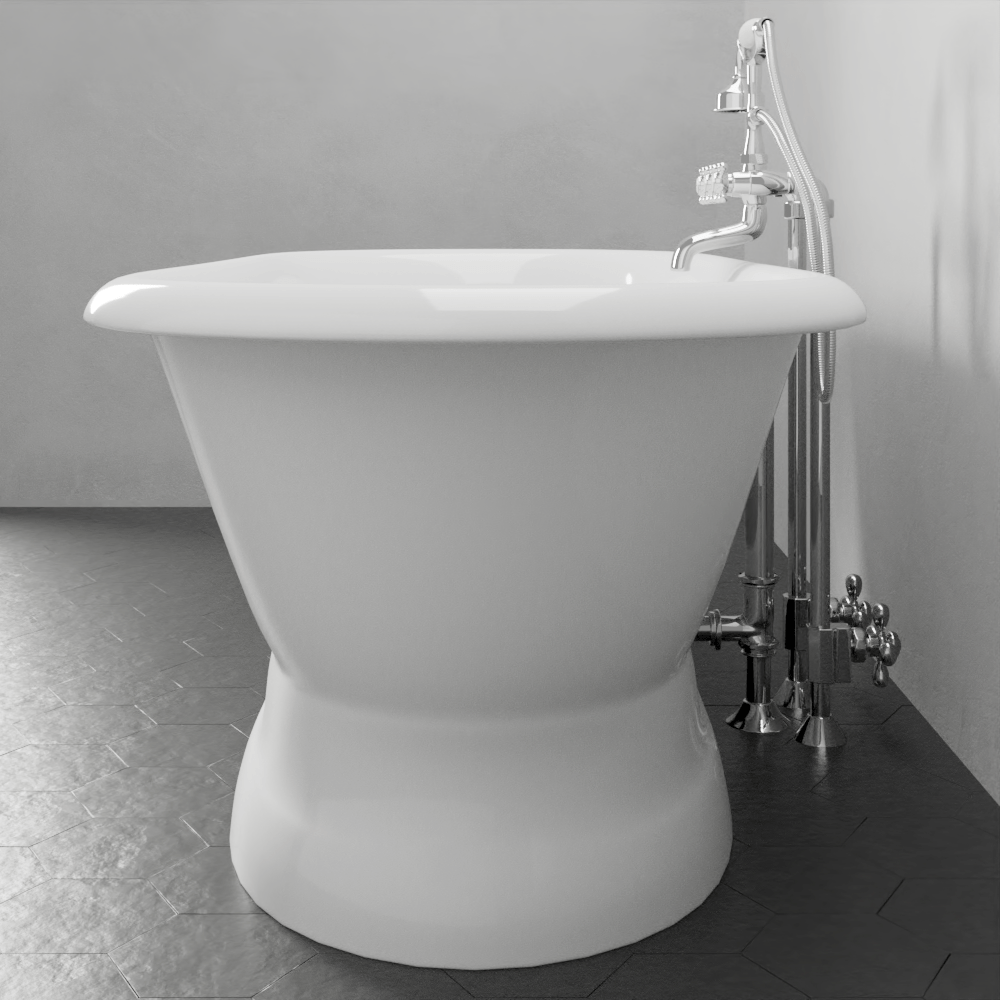 66" Majesty Acrylic Double-Ended Tub with Pedestal