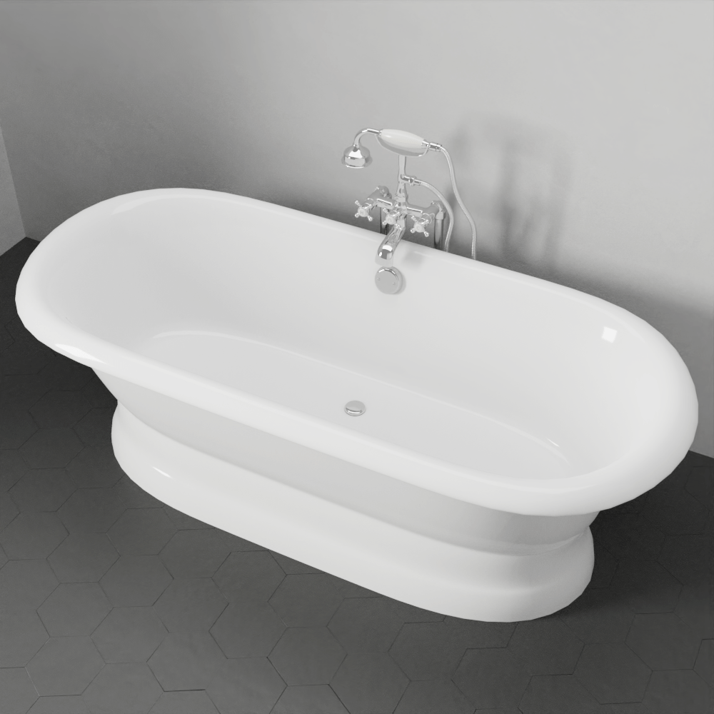 66" Majesty Acrylic Double-Ended Tub with Pedestal