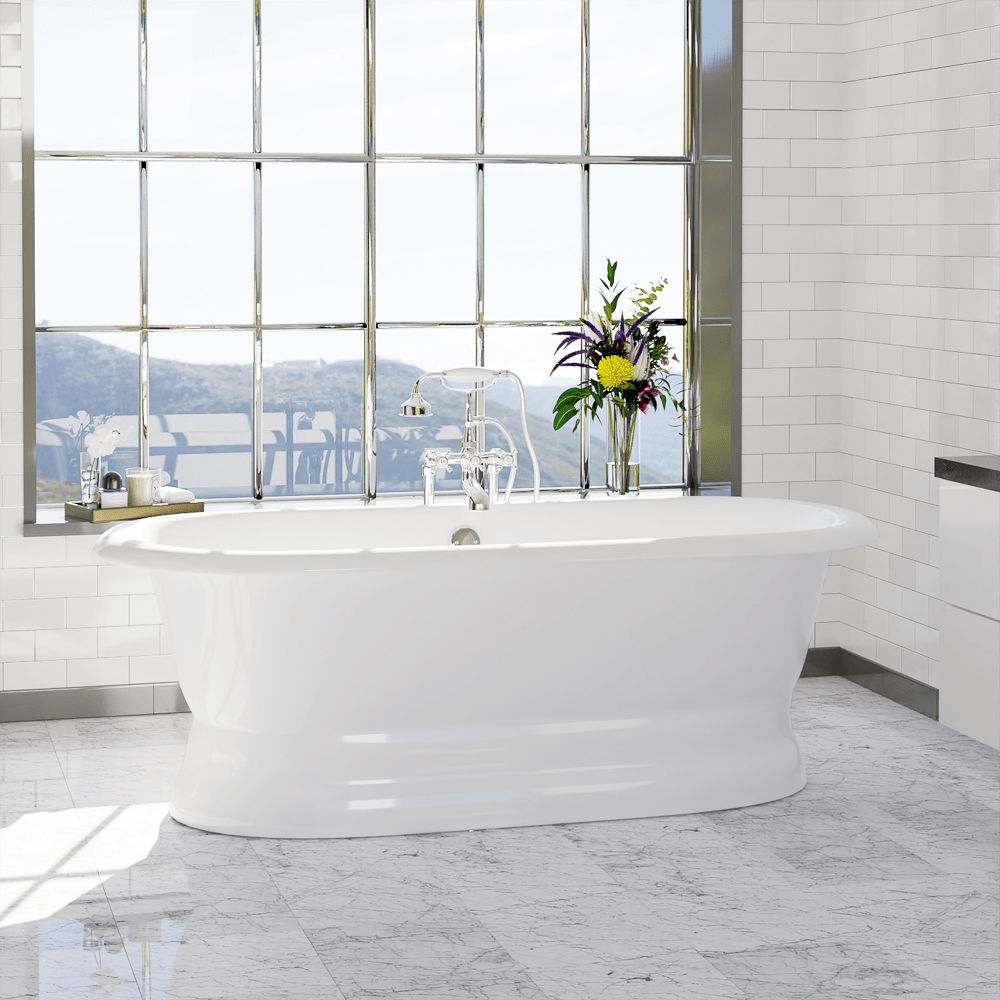 66" Majesty Acrylic Double-Ended Tub with Pedestal