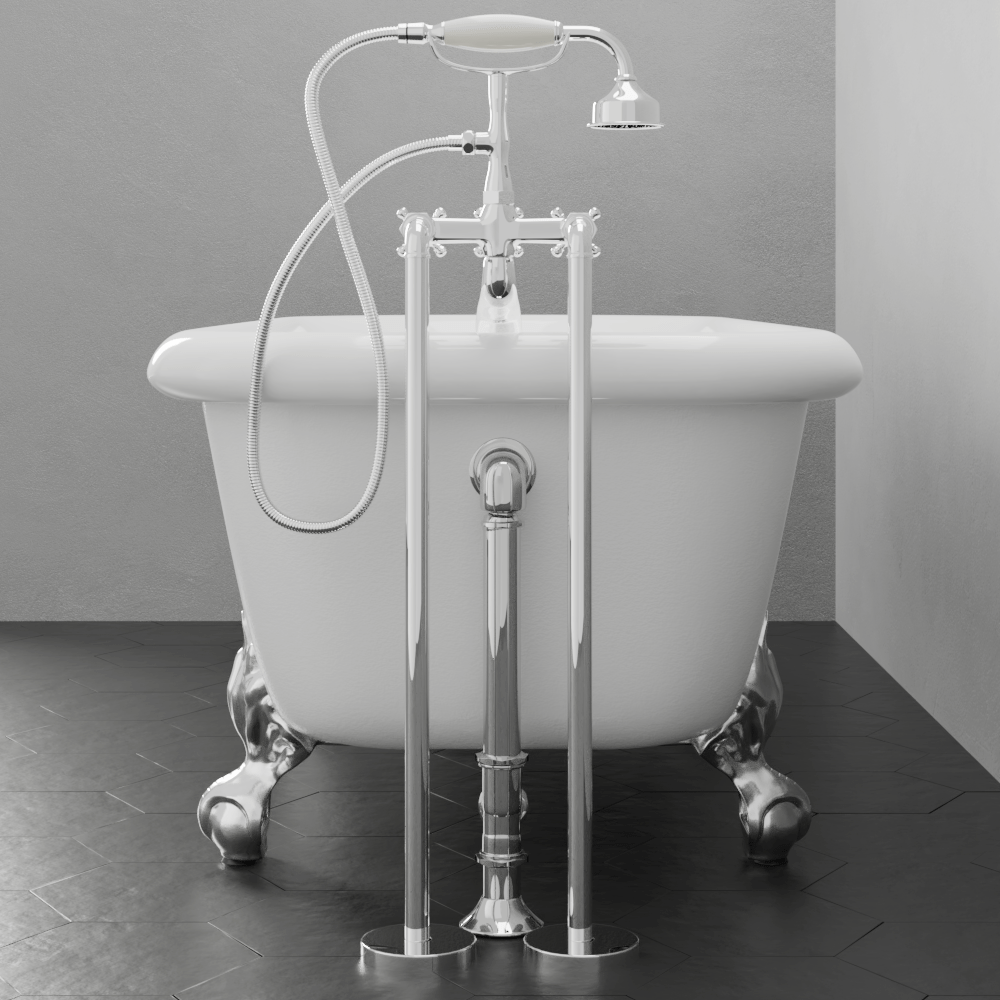 66" Monarch Acrylic Roll-Top Clawfoot Tub