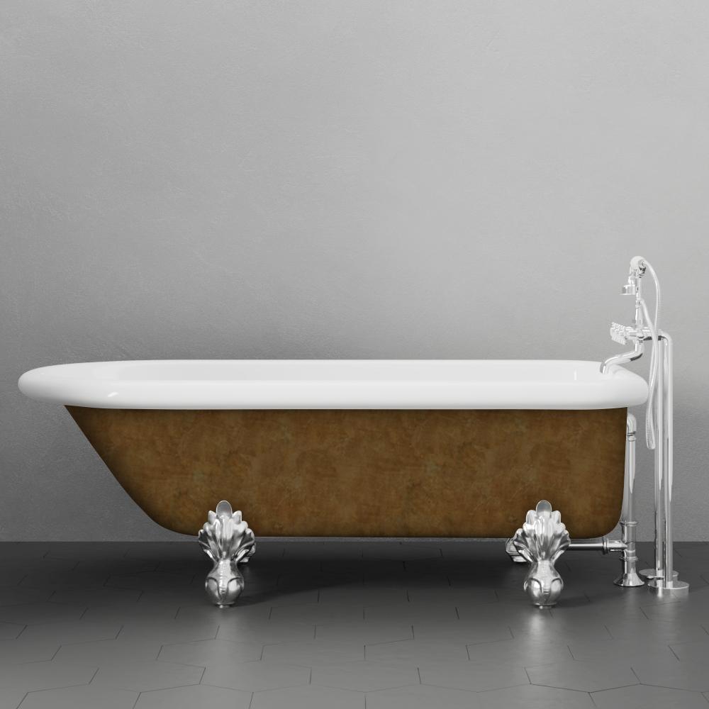 66" Monarch Acrylic Roll-Top Clawfoot Tub