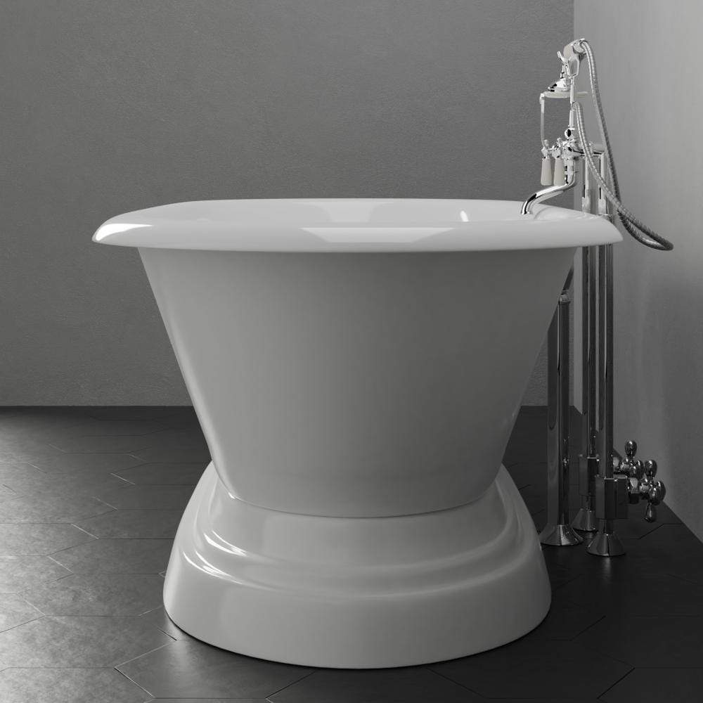 67" Cypress Cast Iron Double-Ended Roll-Top Tub with Pedestal