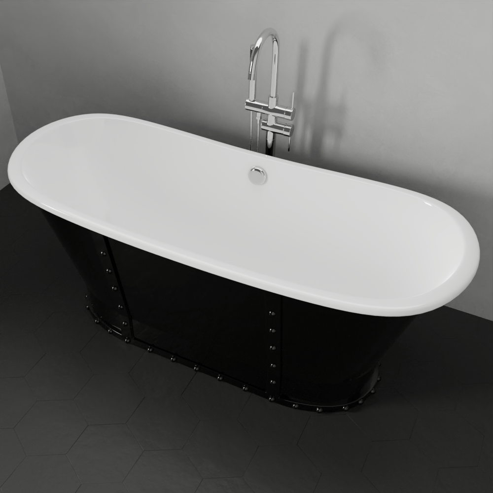 67" Montrose Cast Iron Skirted Bateau Tub
