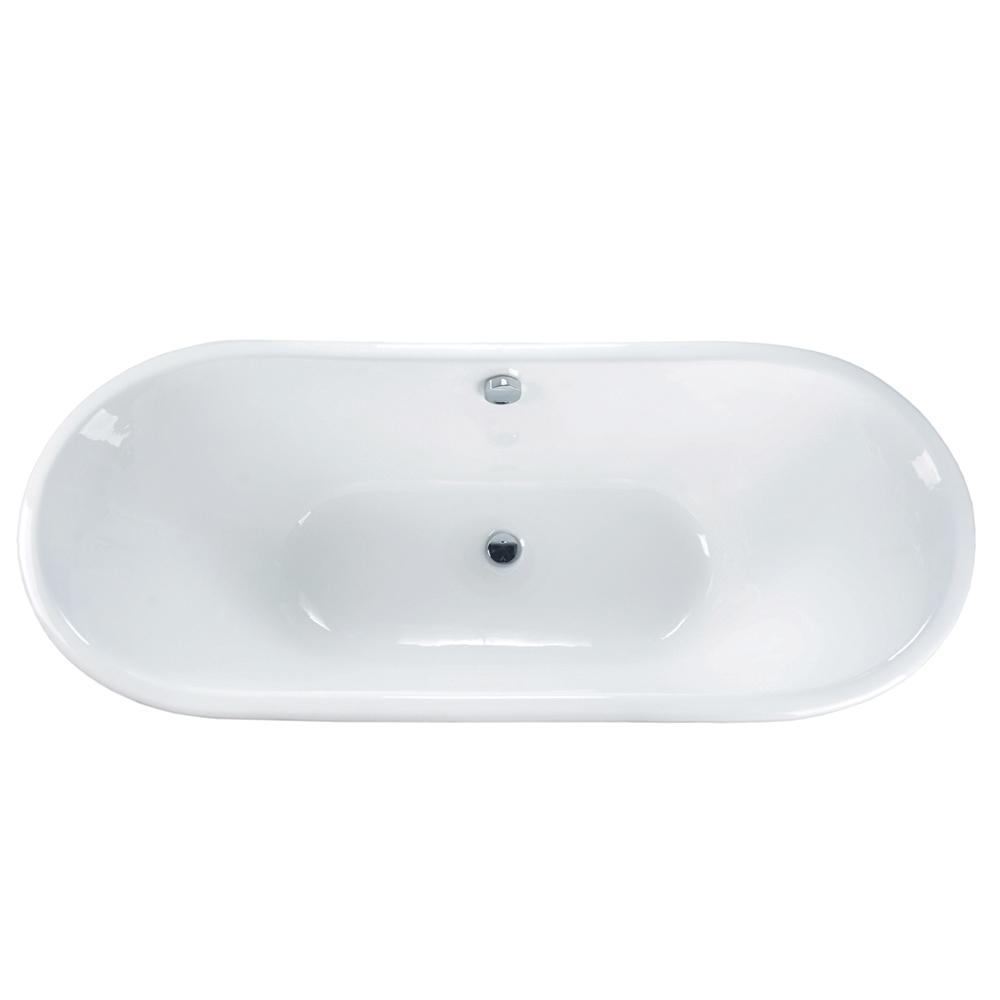 67" Ragley Cast Iron Stainless Steel Skirted Bateau Tub