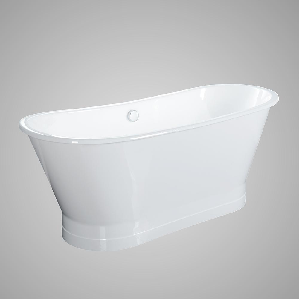 67" Tomball Cast Iron Skirted Bateau Tub