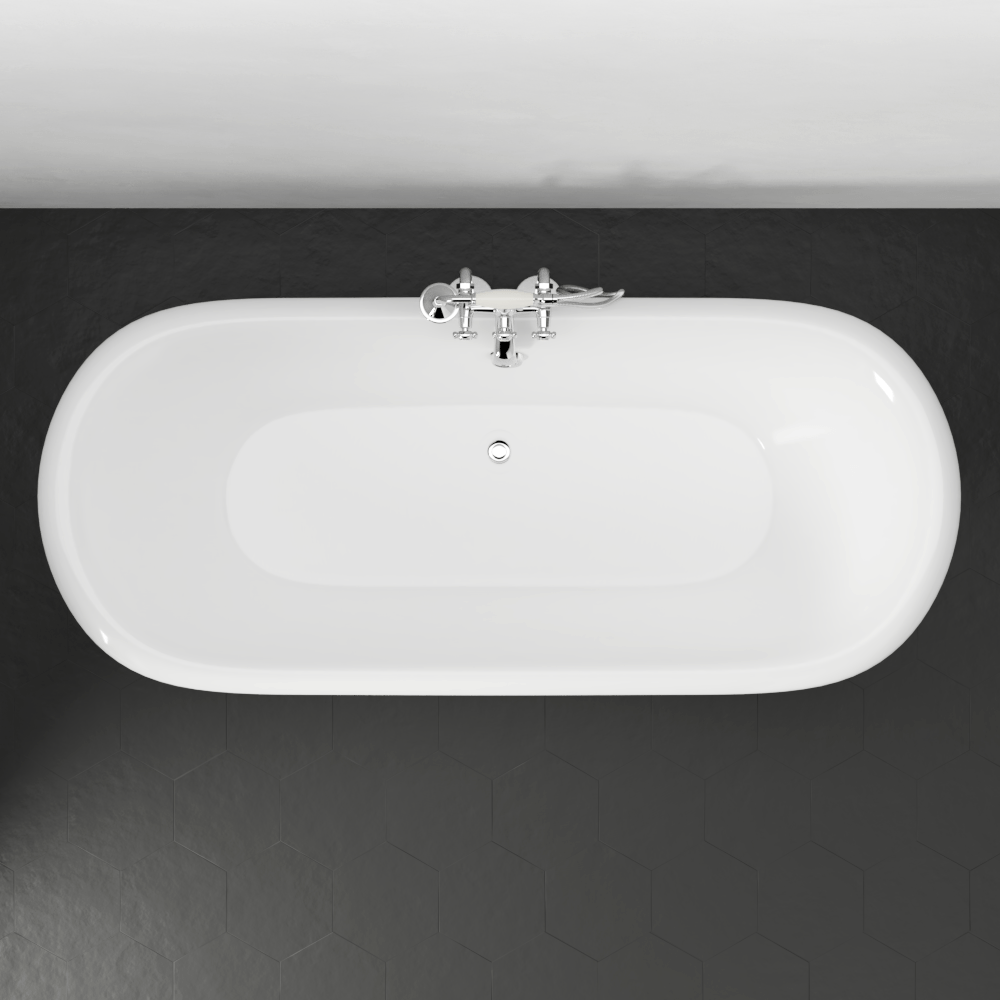 71" Cassidy Cast Iron Double-Slipper Pedestal Tub