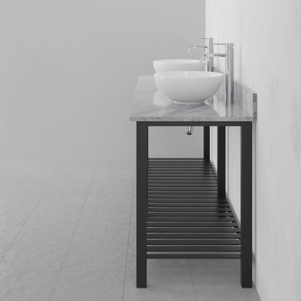 72" Bidley Steel Double Console with Towel Bar for Vessel Sinks