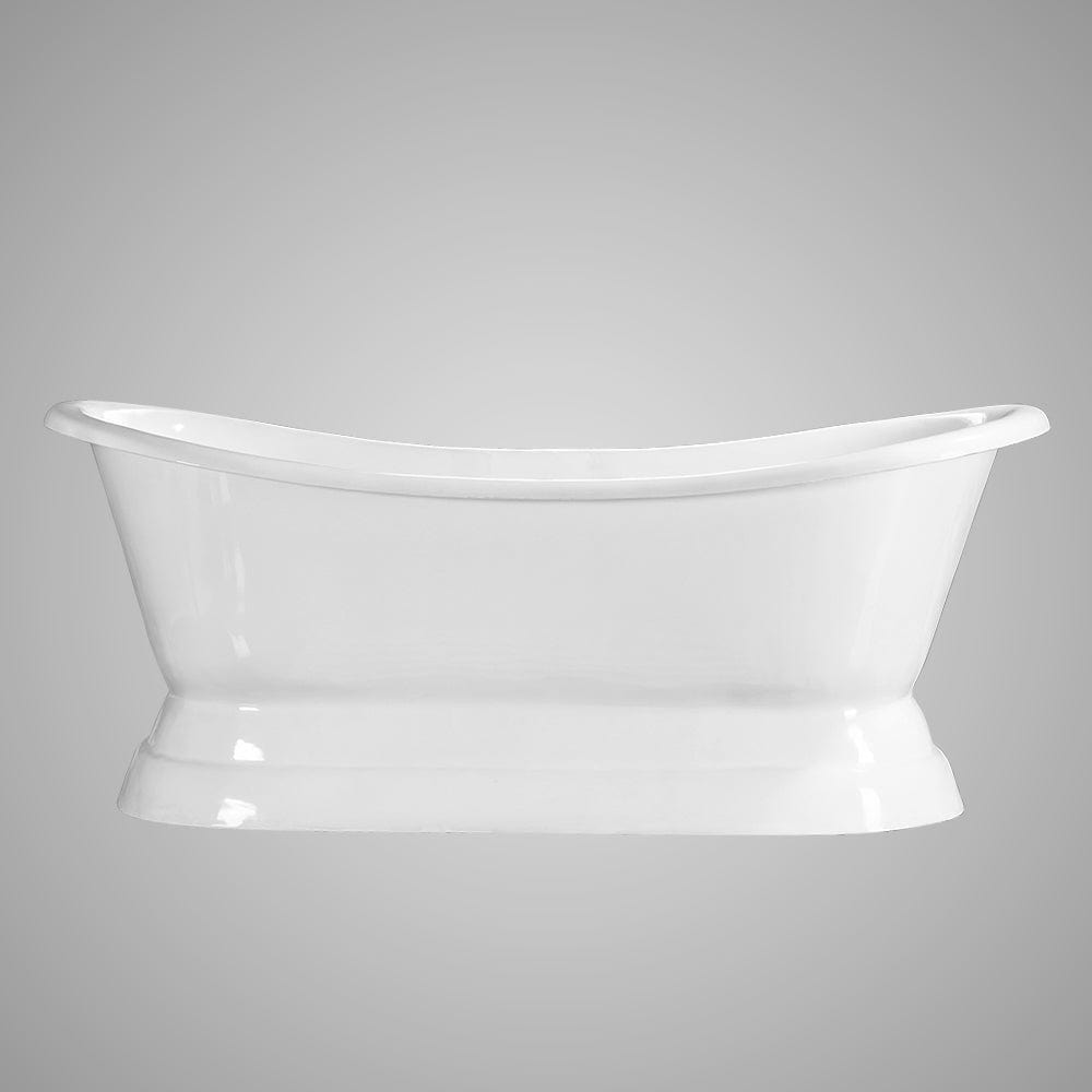 72" Conroe Cast Iron Double-Slipper Tub with Pedestal