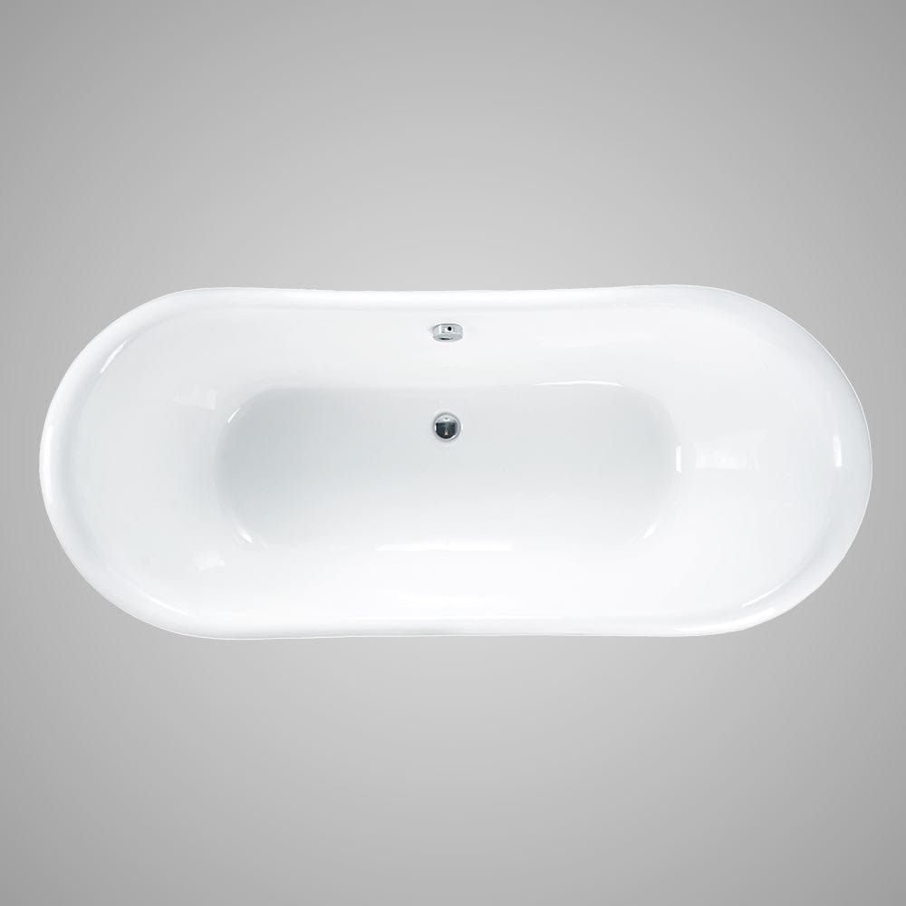 72" Conroe Cast Iron Double-Slipper Tub with Pedestal