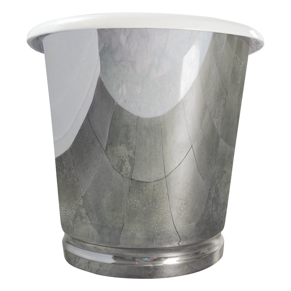 72" Florien Cast Iron Stainless Steel Skirted Bateau Tub