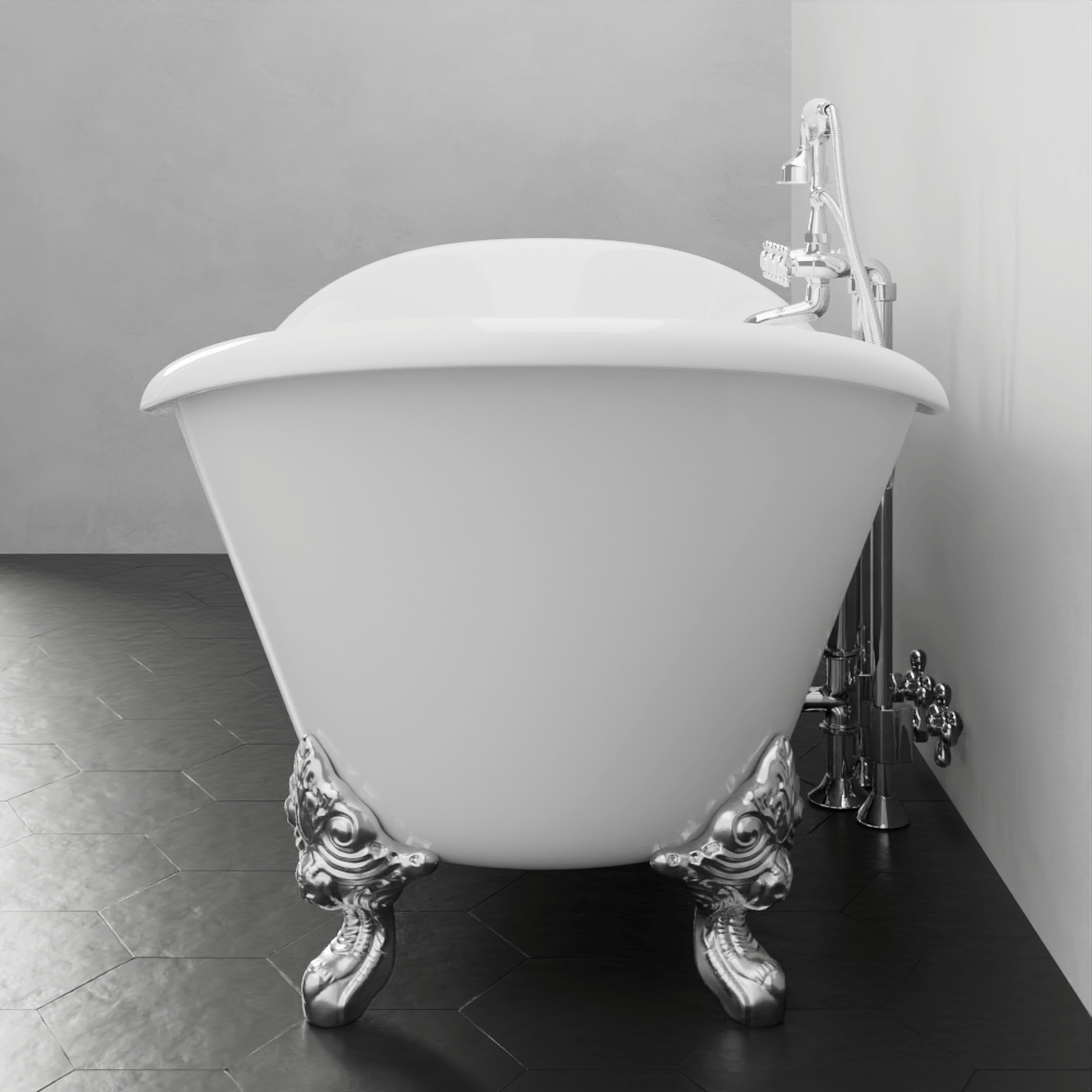 72" Manvel Cast Iron Double-Slipper Clawfoot Tub