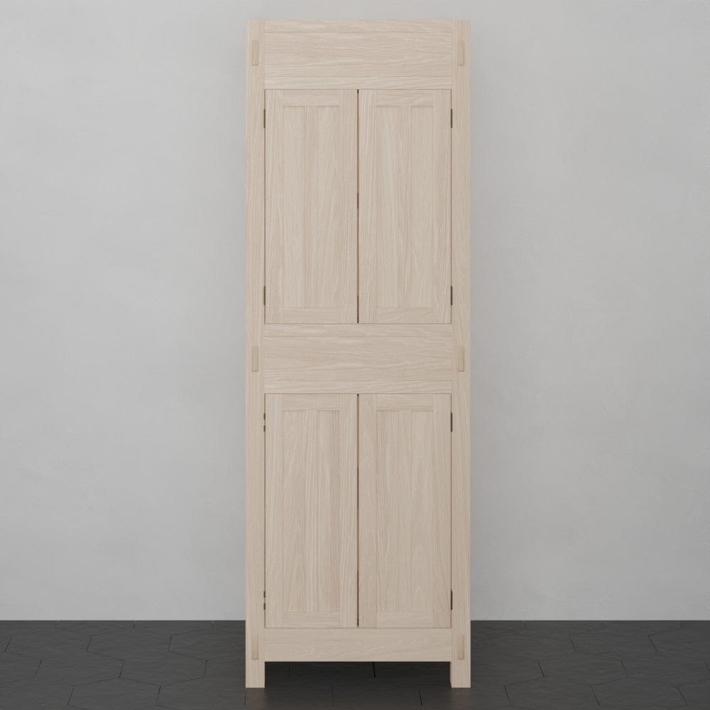 72" Mission Unfinished Red Oak Wall-Mount Linen Cabinet