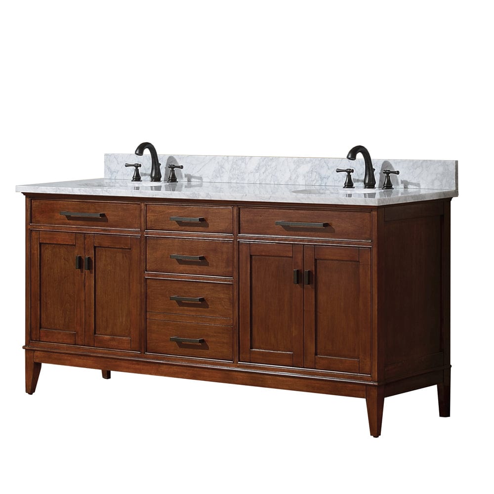 72" Sheridan Double Vanity for Oval Undermount Sinks