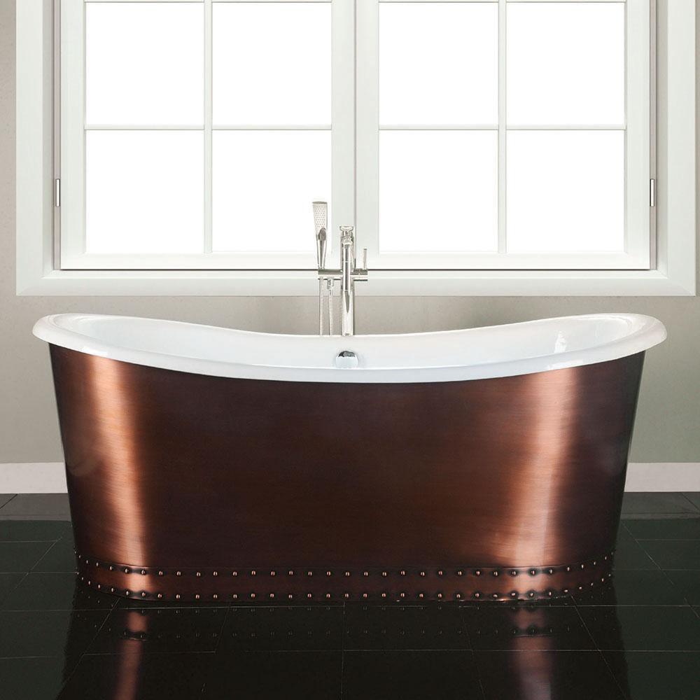 72" Sumrall Cast Iron Steel Skirted Bateau Tub