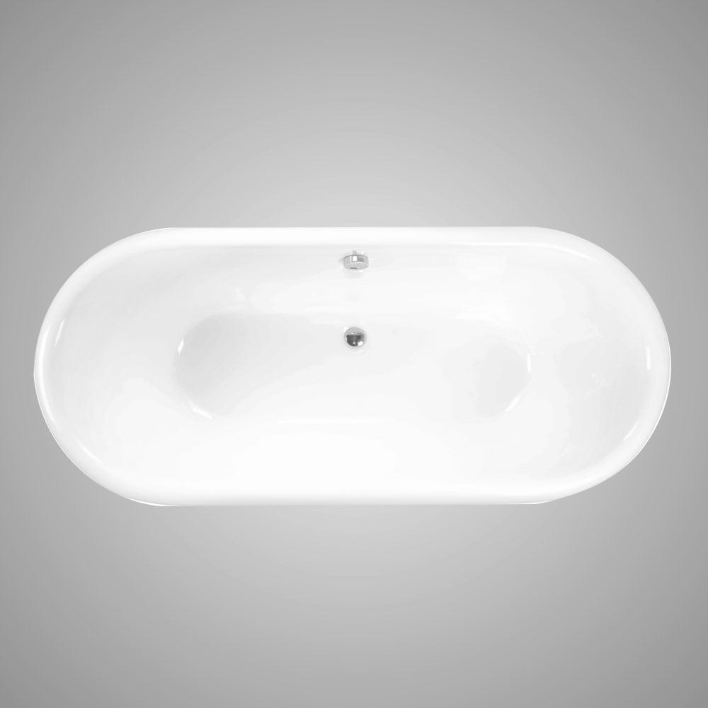 72" Walerford Cast Iron Double-Ended Roll-Top Tub with Pedestal