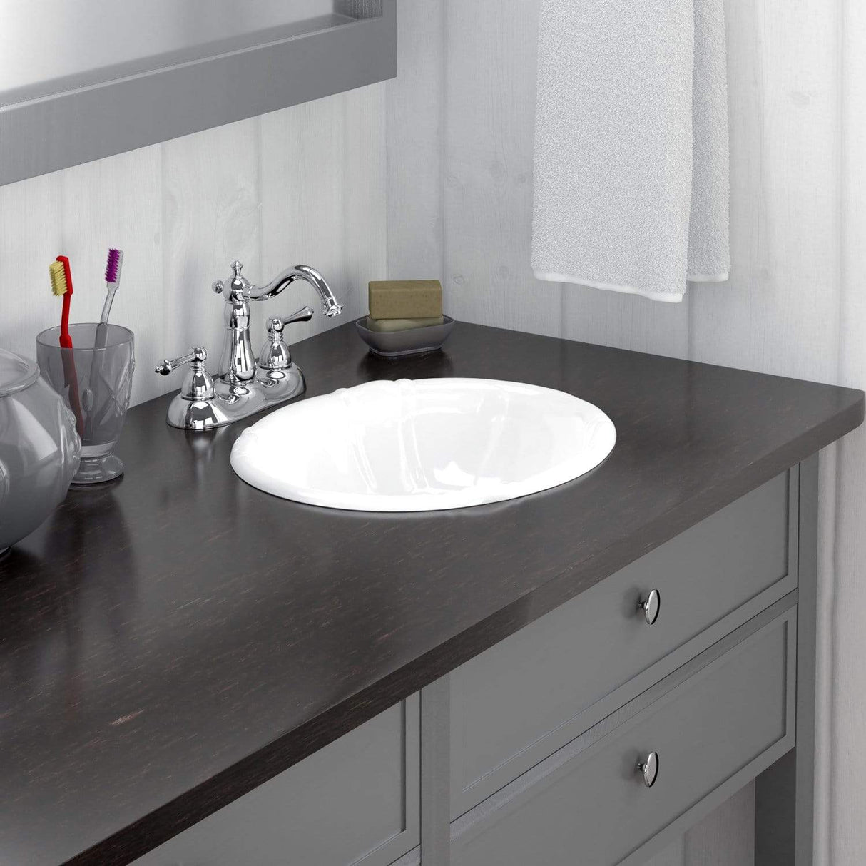 Afton Vitreous China Drop-In Sink