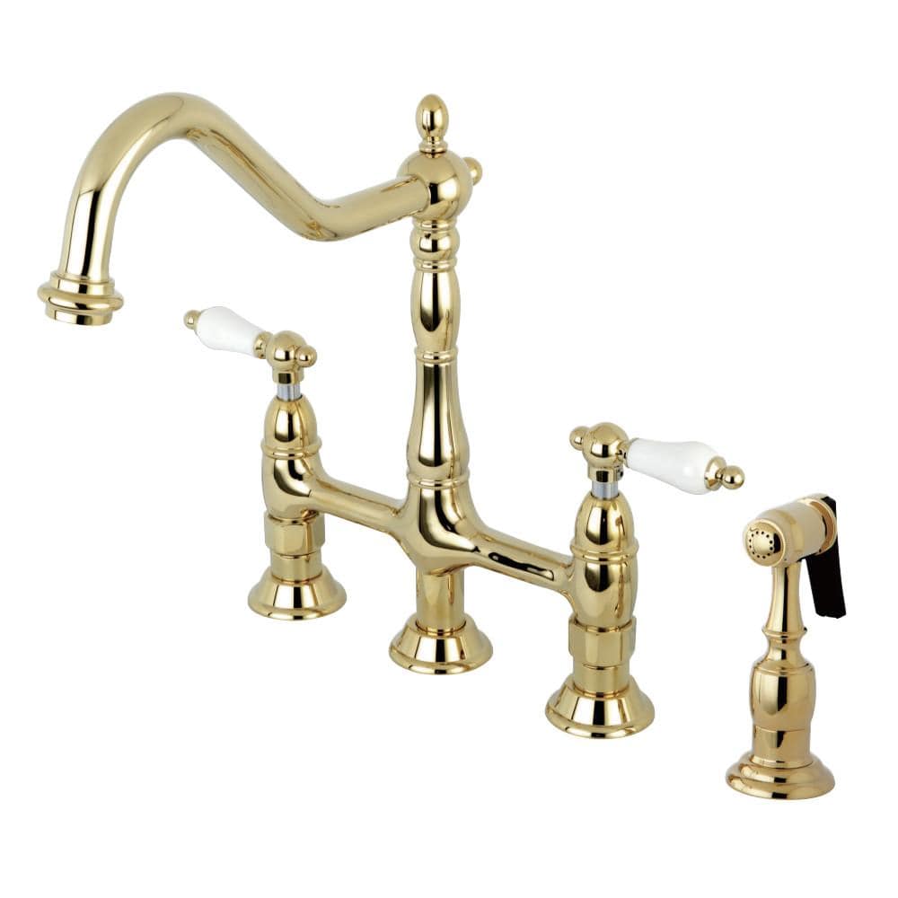 Alonso Bridge Kitchen Faucet with Brass Sprayer