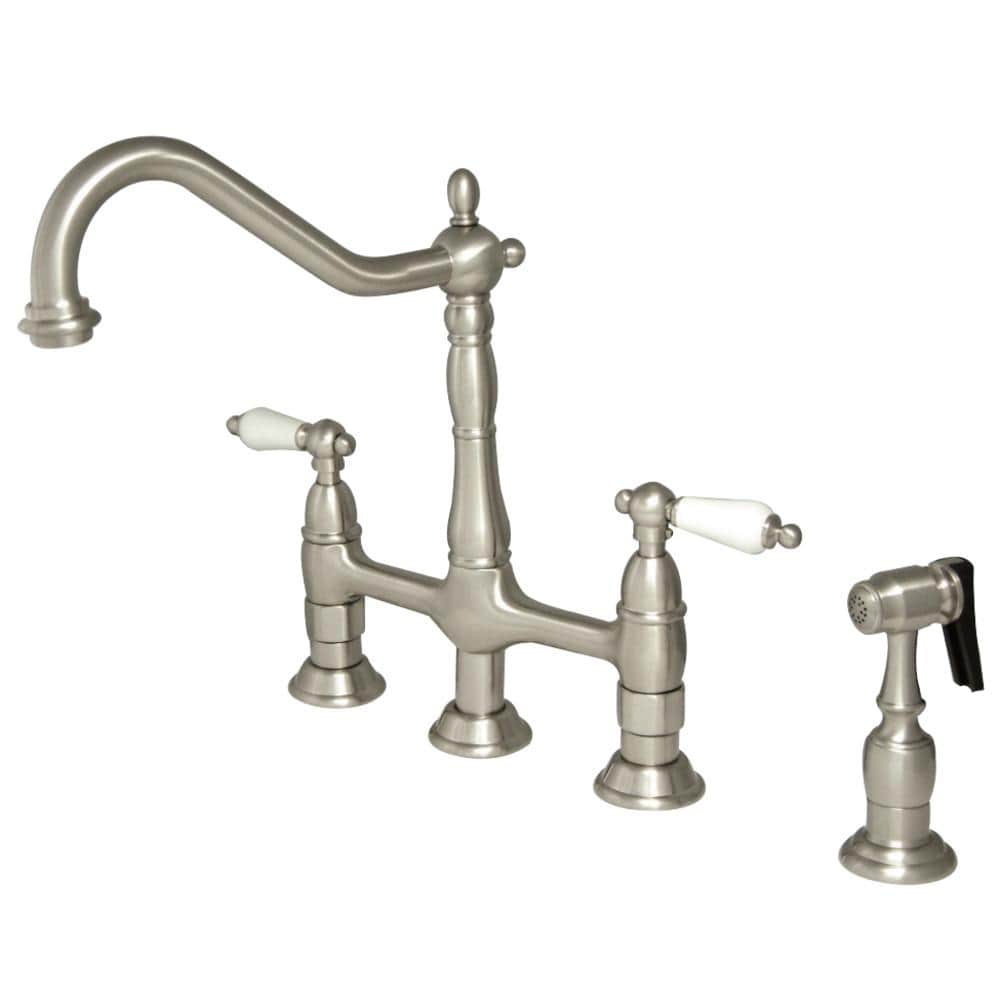 Alonso Bridge Kitchen Faucet with Brass Sprayer