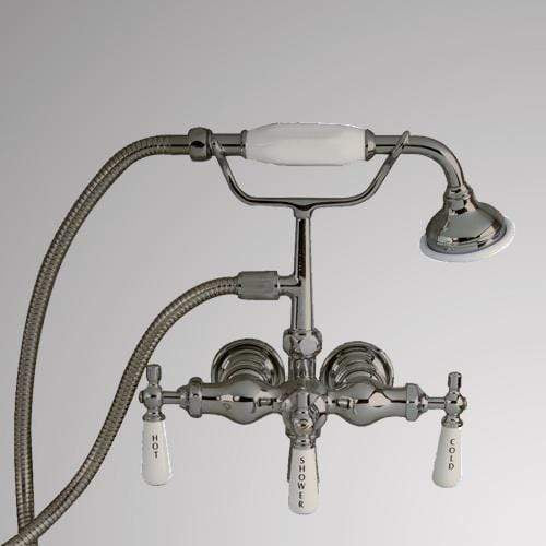 Antique-Style Diverter Wall-Mount Tub Faucet with Hand Shower