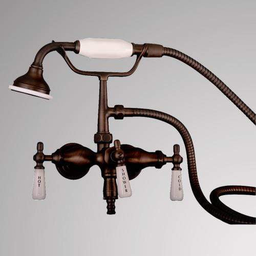 Antique-Style Diverter Wall-Mount Tub Faucet with Hand Shower