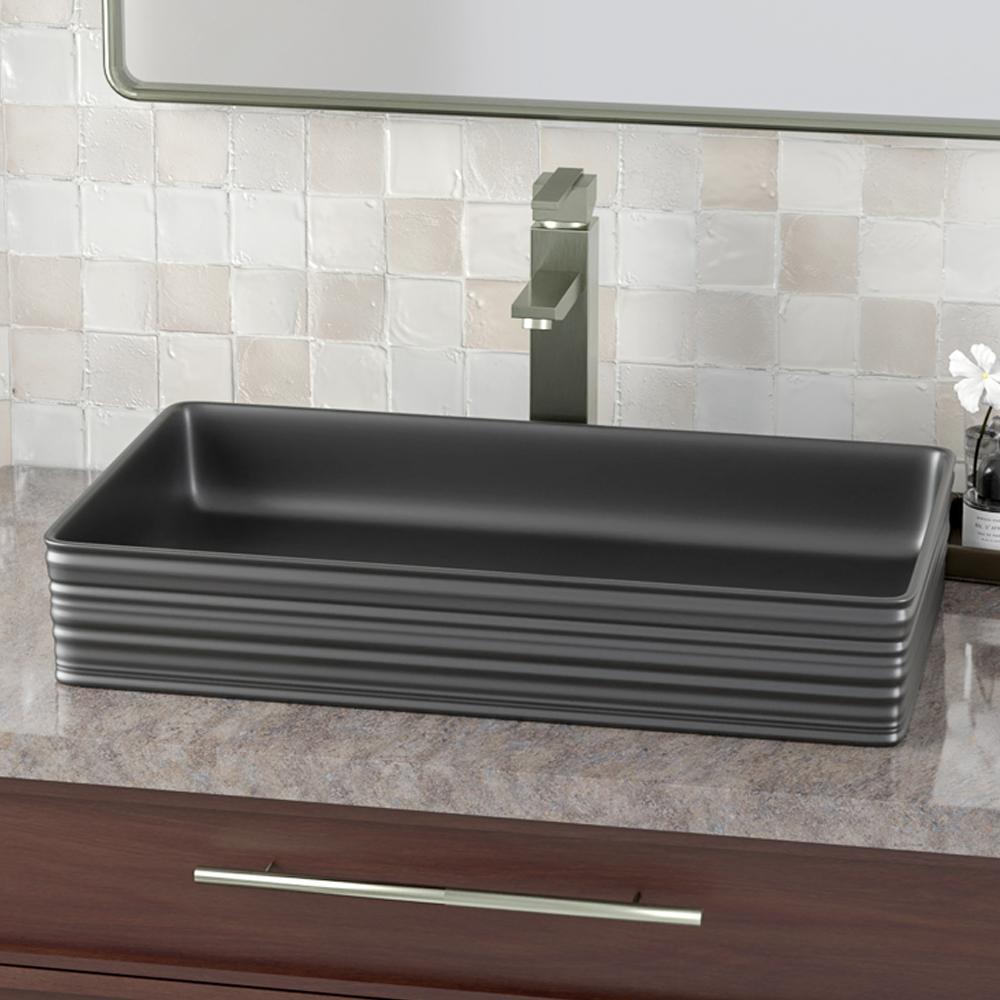 Arnelle Vitreous China Vessel Sink - Matte Black