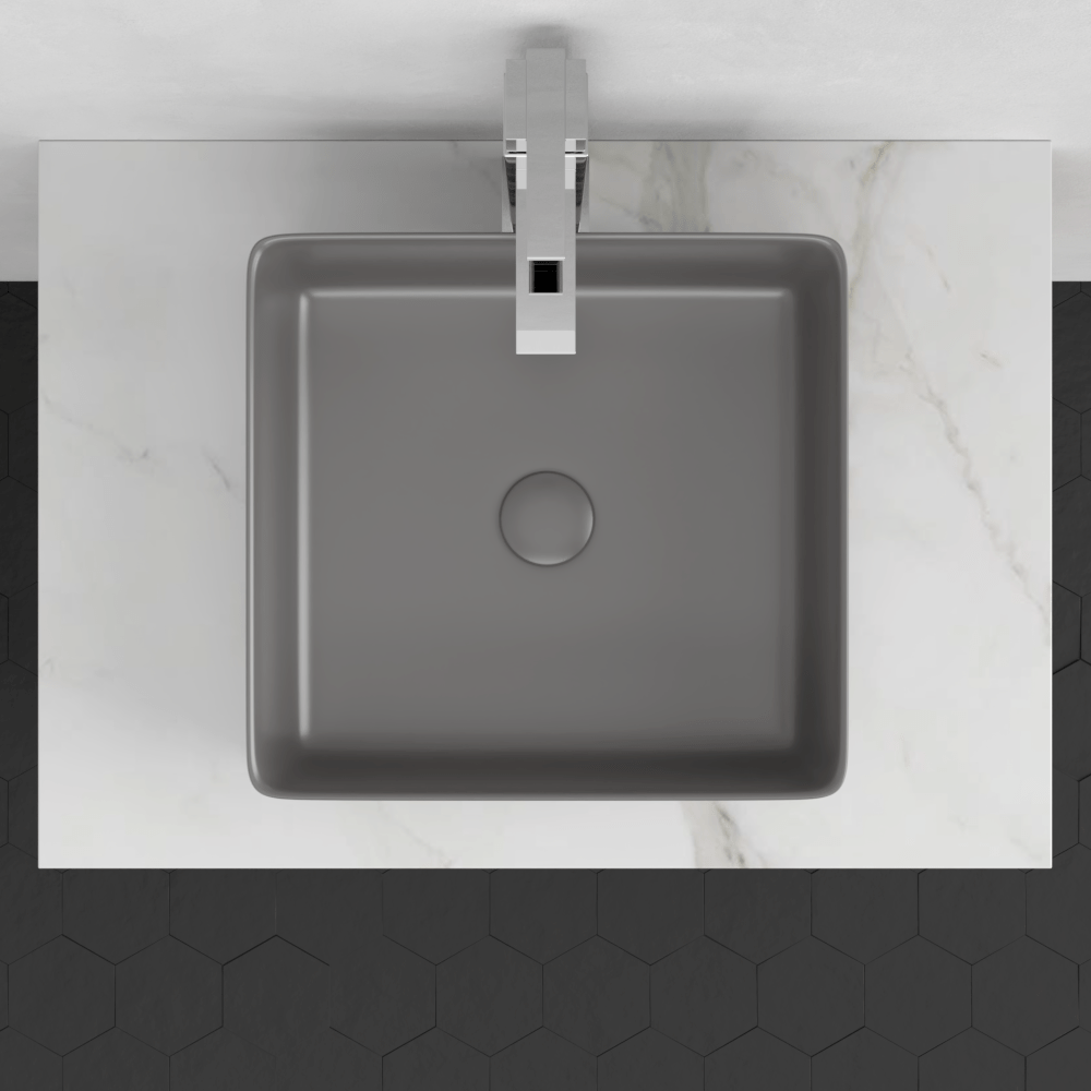 Arrosa Vitreous China Vessel Sink - Matte Gray