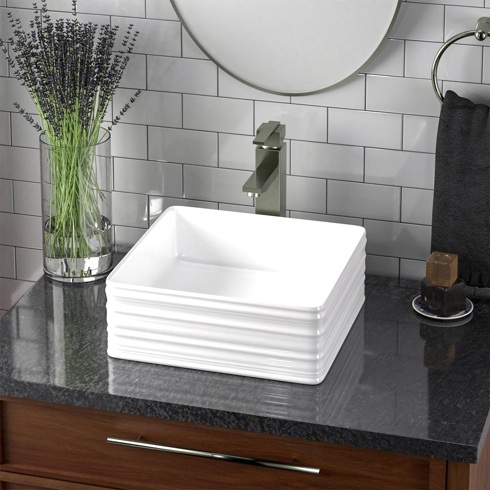Arva Vitreous China Vessel Sink - Decorative Exterior