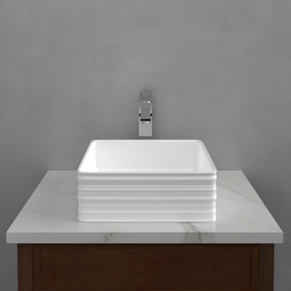 Arva Vitreous China Vessel Sink - Decorative Exterior