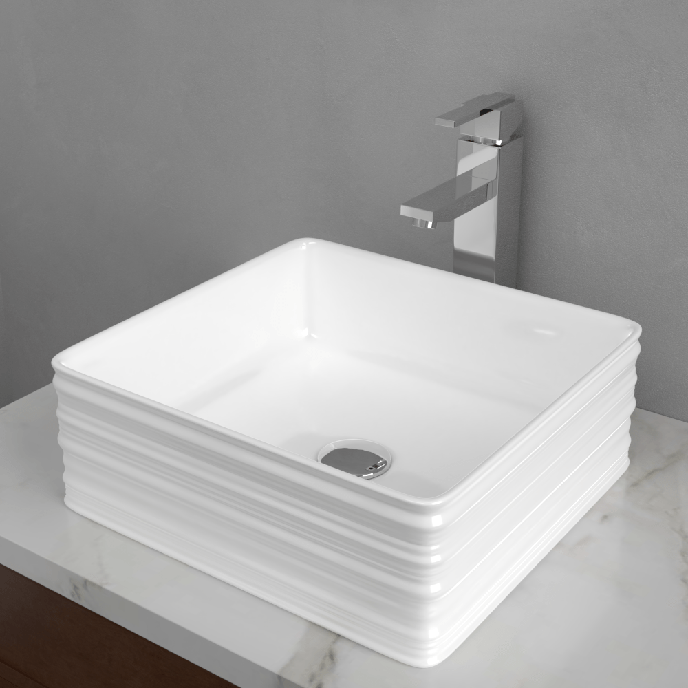 Arva Vitreous China Vessel Sink - Decorative Exterior