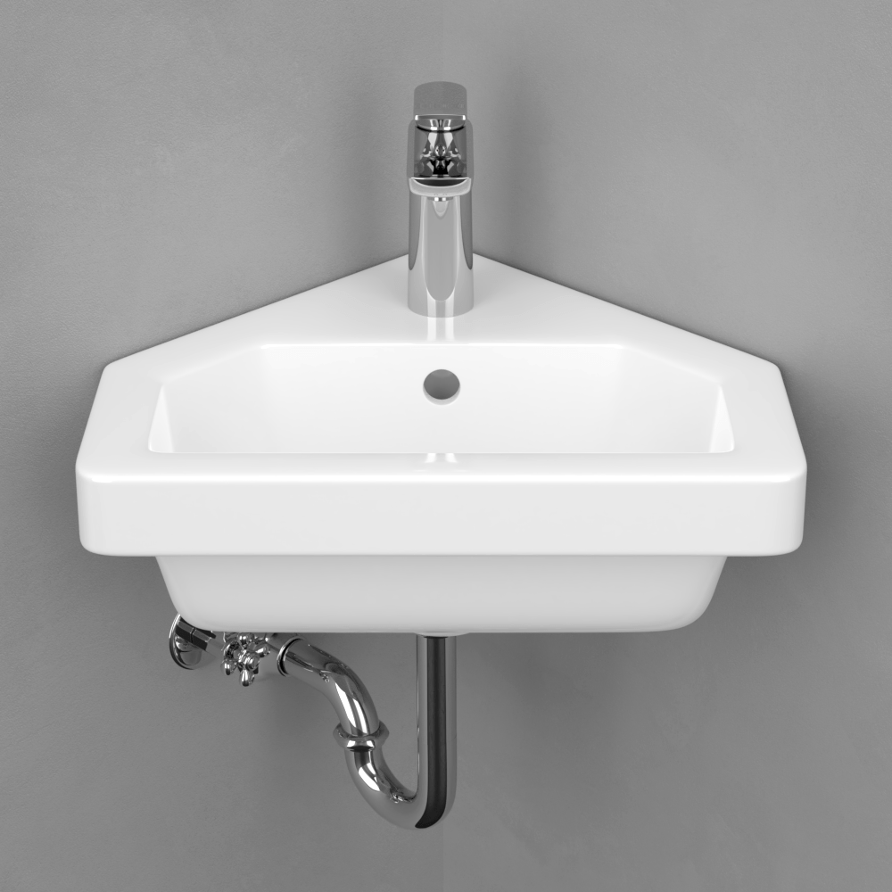 Aurora Corner Vitreous China Wall-Mount Sink