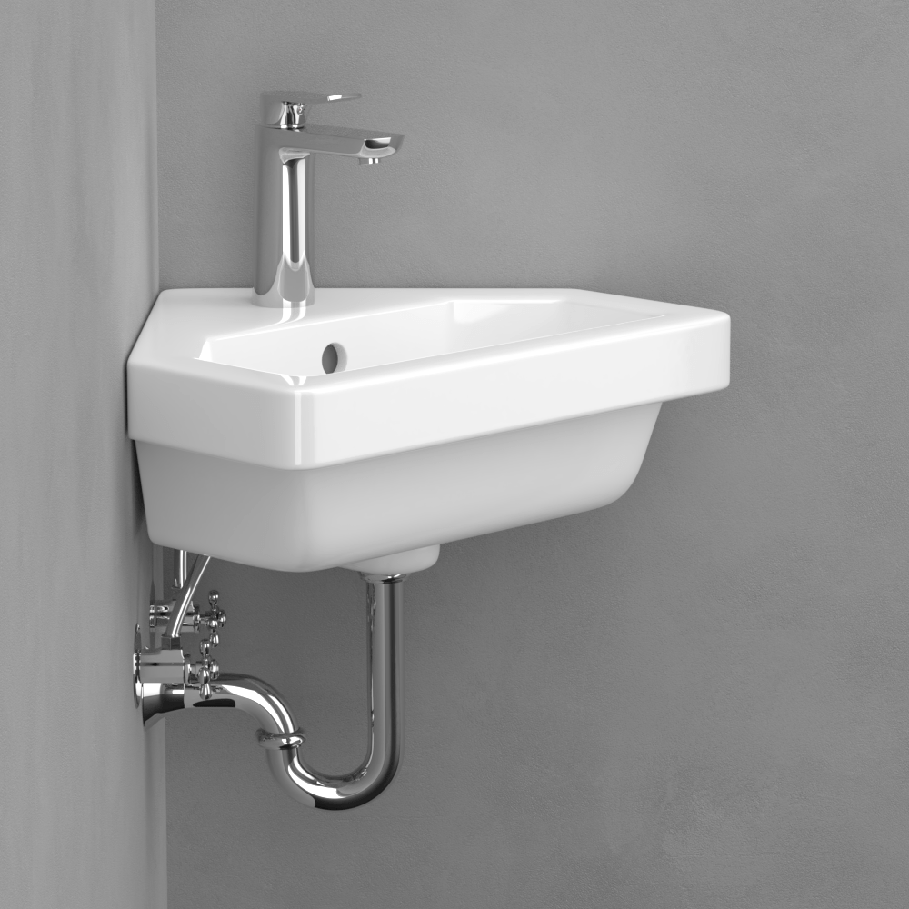 Aurora Corner Vitreous China Wall-Mount Sink