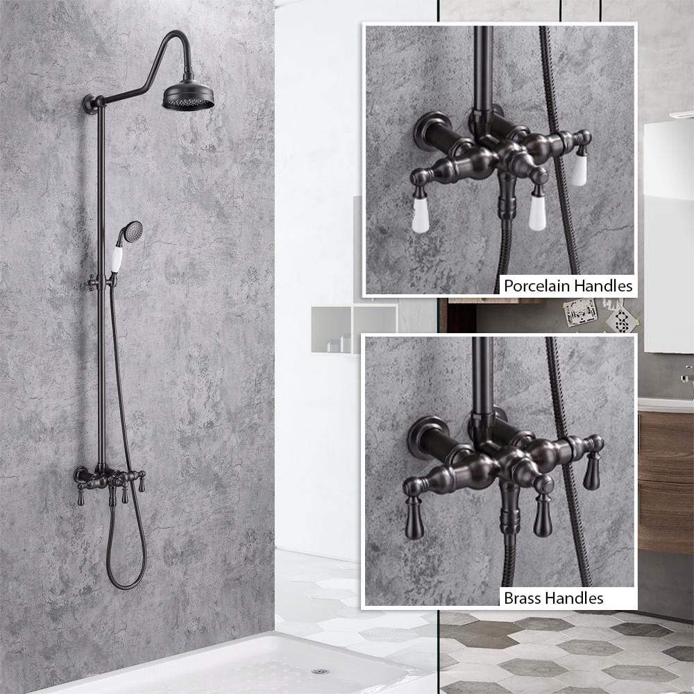 Boone Exposed Pipe Shower with Hand Shower
