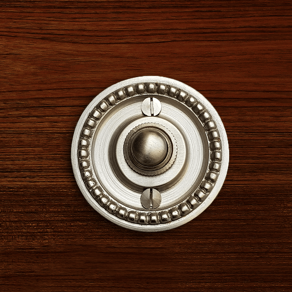 Cast Brass Beaded Round Doorbell
