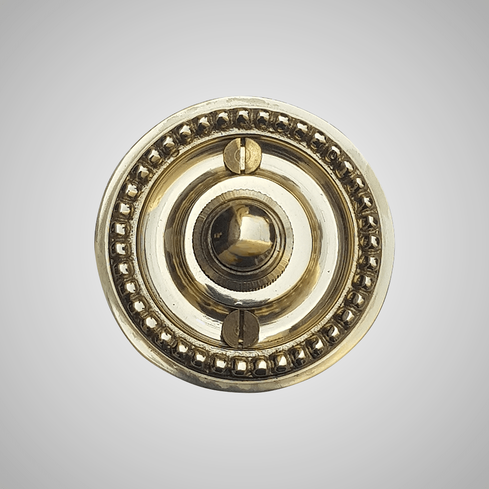 Cast Brass Beaded Round Doorbell