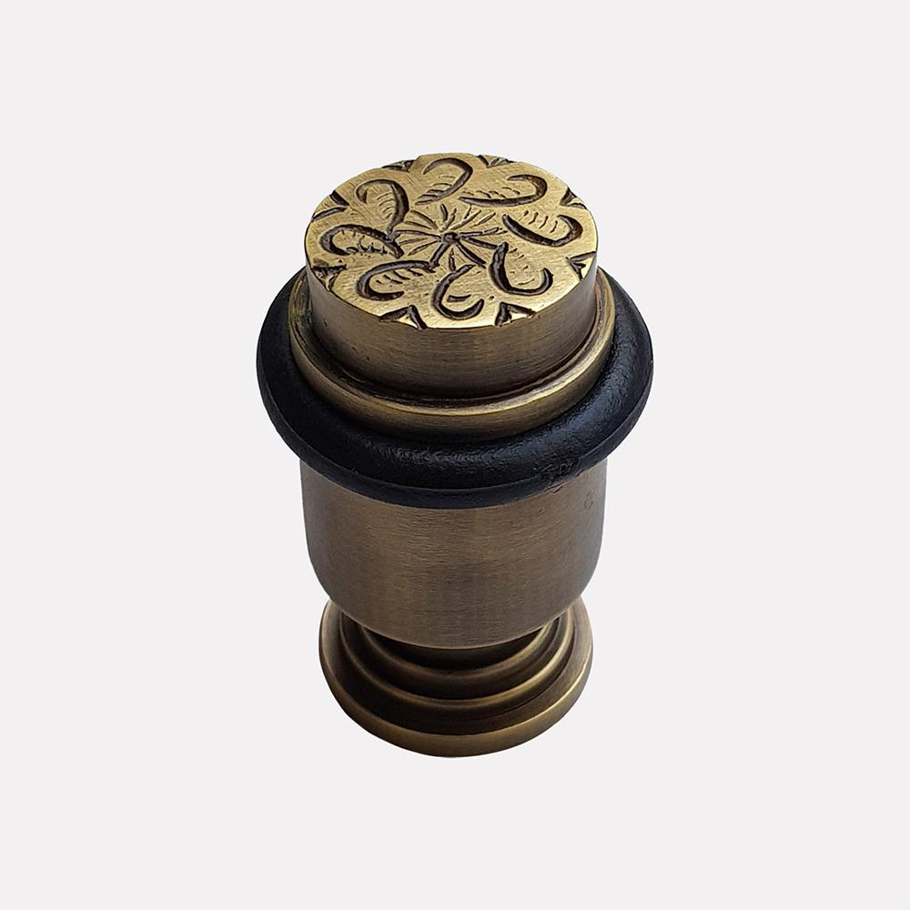Cast Brass Curled Design Doorstop