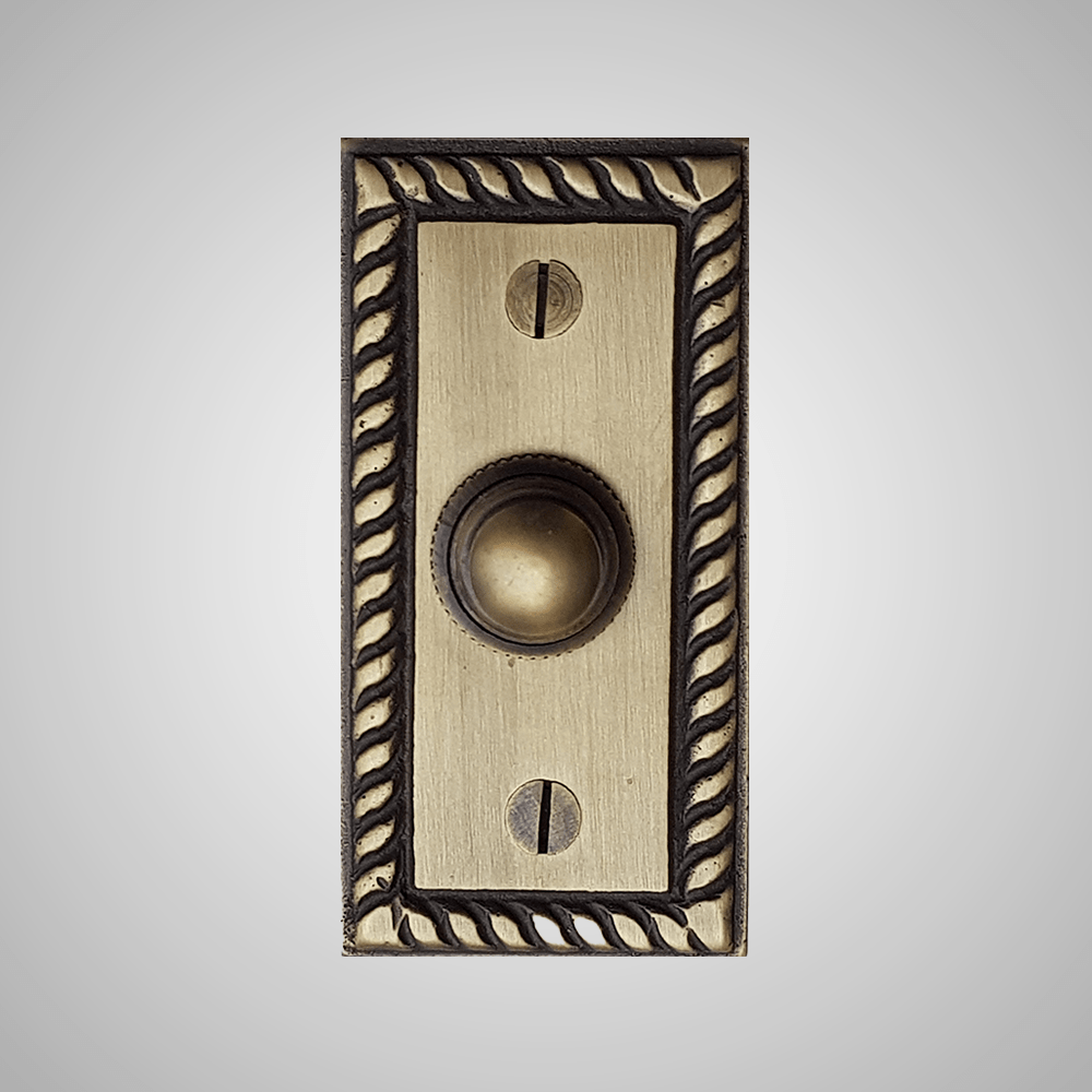 Cast Brass Rope Rectangular Doorbell