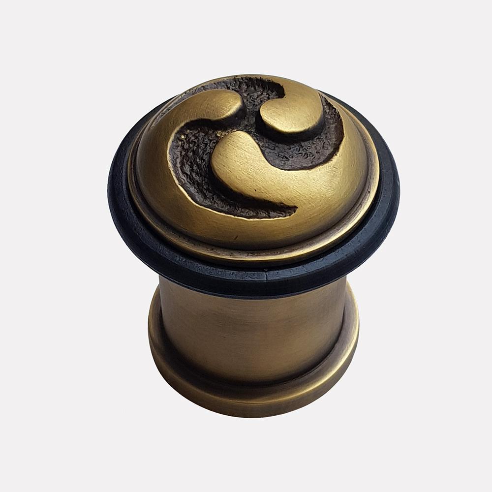 Cast Brass Scrolled Design Doorstop - Pattern 3