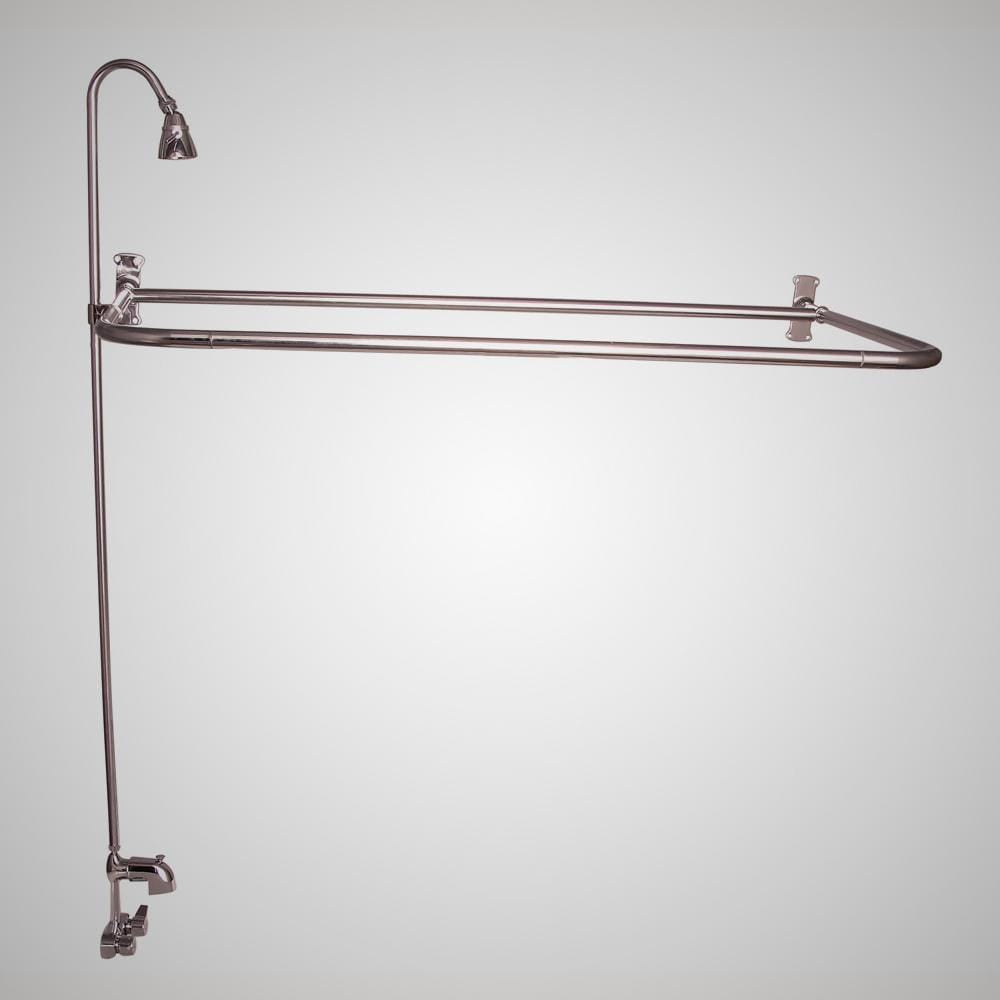 Code-Compliant Tub Faucet with Sidewall Shower Rod, Riser and Shower Head