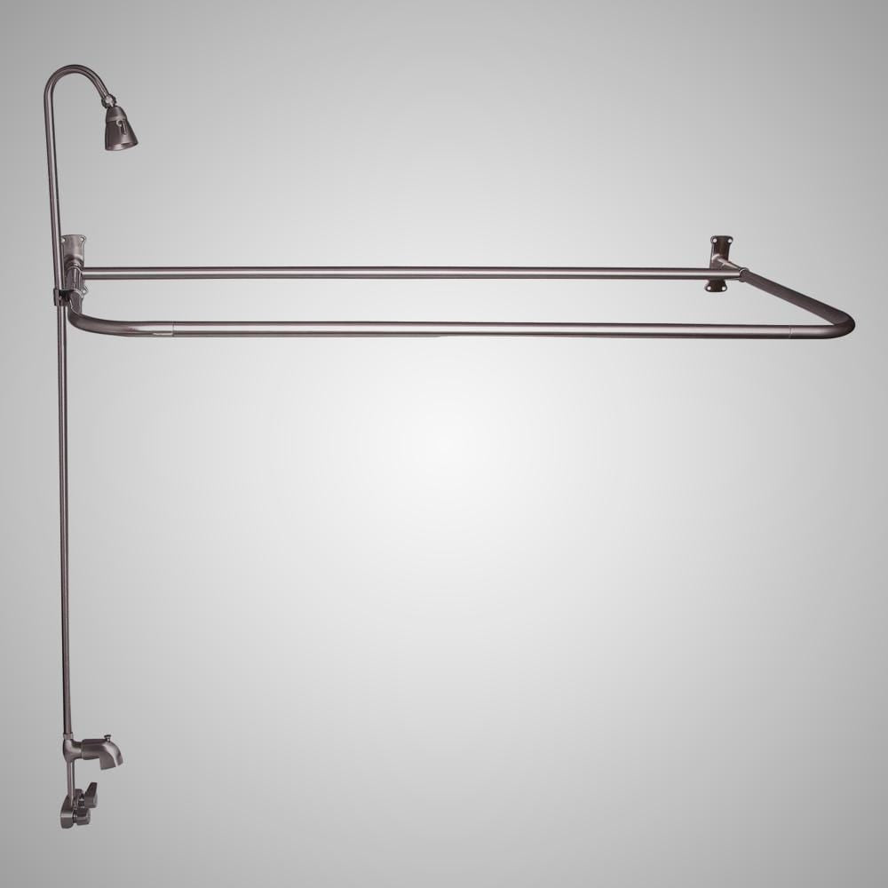 Code-Compliant Tub Faucet with Sidewall Shower Rod, Riser and Shower Head