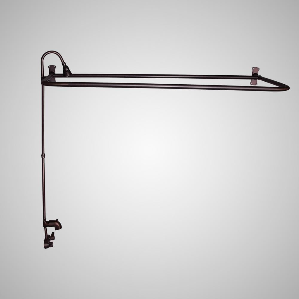 Code-Compliant Tub Faucet with Sidewall Shower Rod, Riser and Shower Head