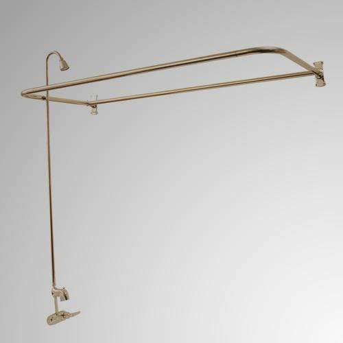 Code-Compliant Tub Faucet with Sidewall Shower Rod, Riser and Shower Head