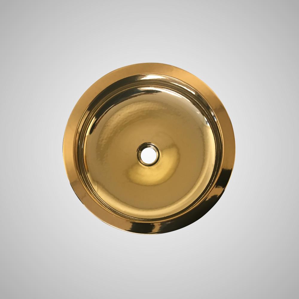 Crete Vitreous China Vessel Sink - Gold with Floral Exterior Design