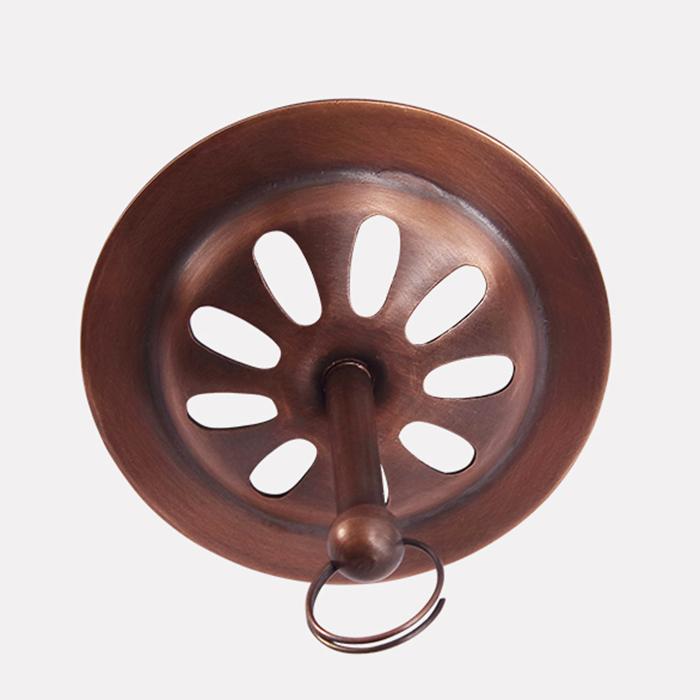 Daisy Wheel Overflow Cover - Antique Copper