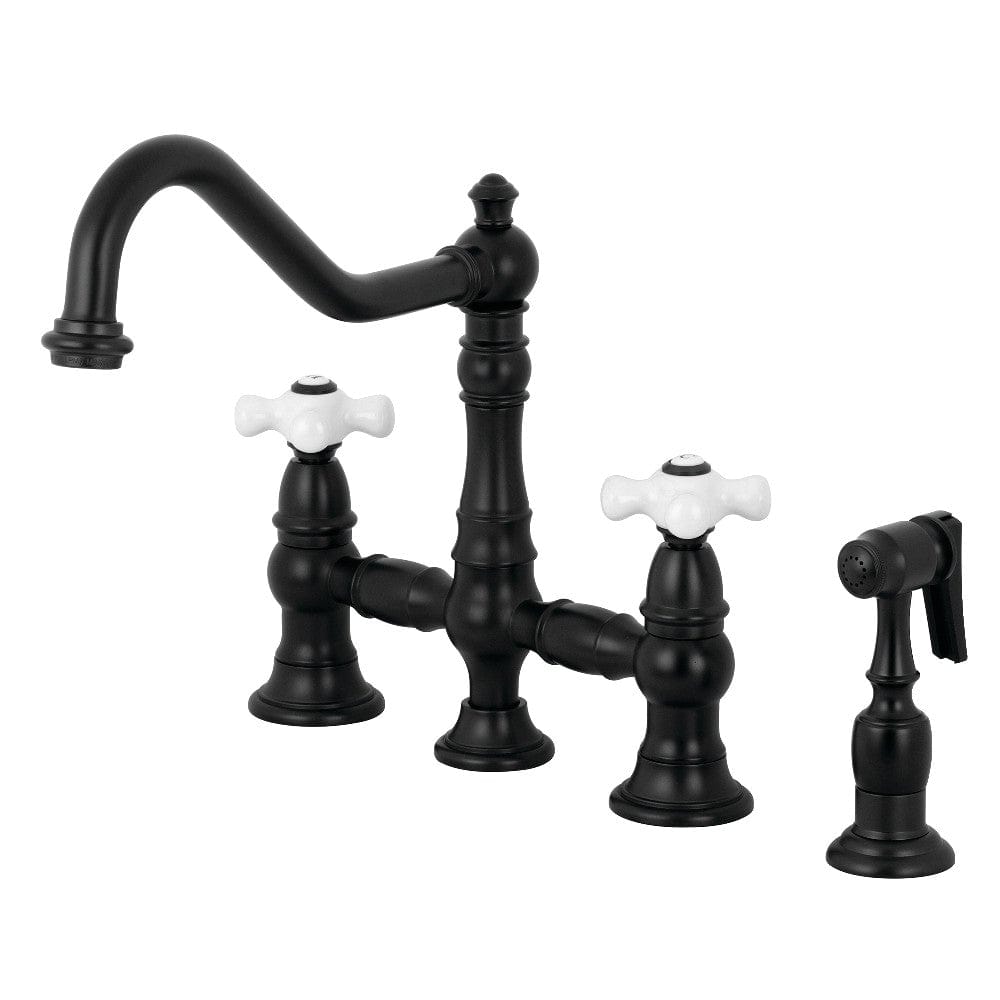 Depley Bridge Kitchen Faucet with Brass Sprayer