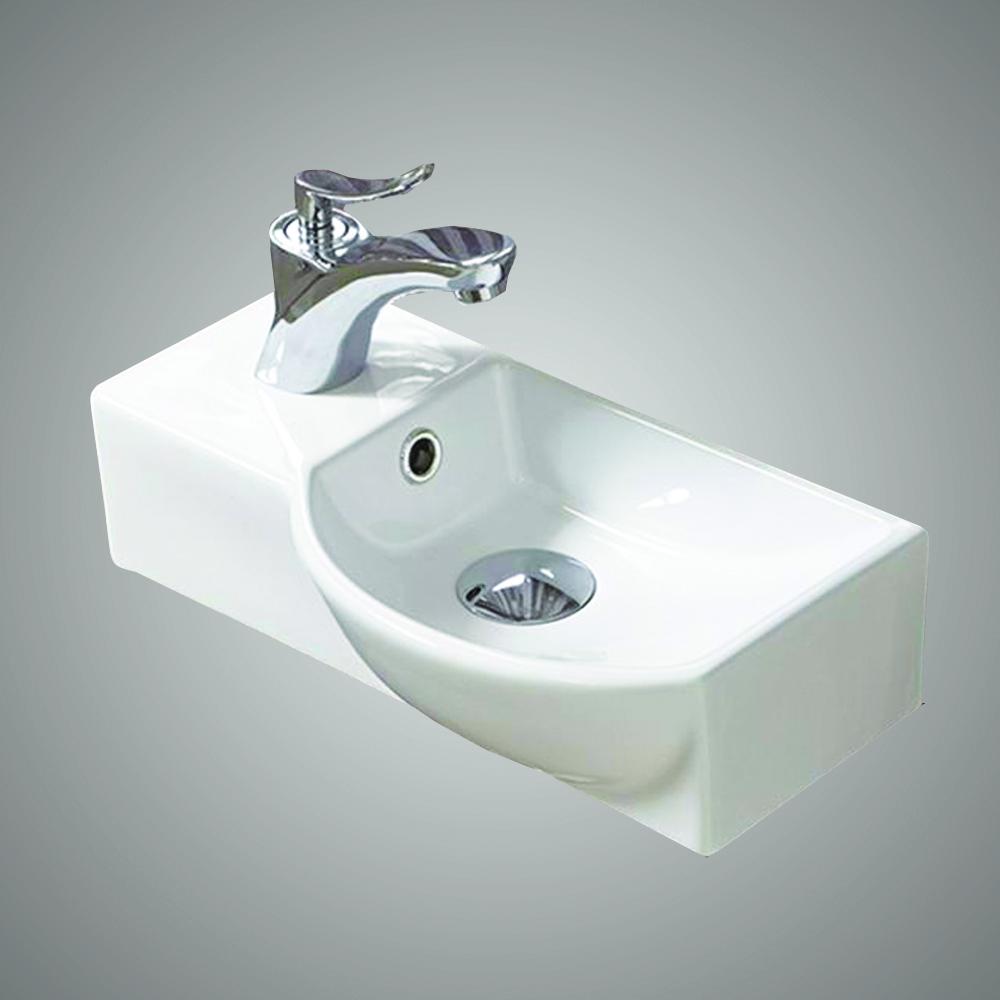 Eada Vitreous China Wall-Mount Bathroom Sink - Left Side Faucet Drilling