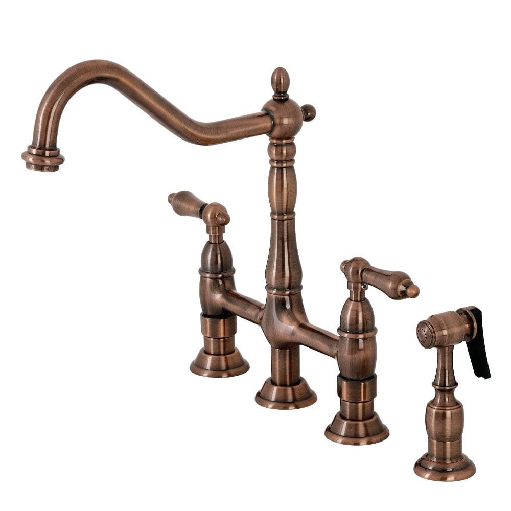 Enea Bridge Kitchen Faucet with Brass Sprayer