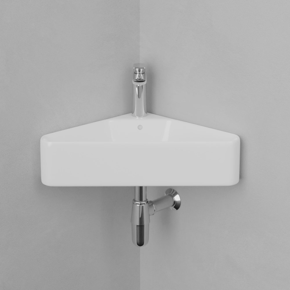 Fana Vitreous China Corner Wall-Mount Bathroom Sink