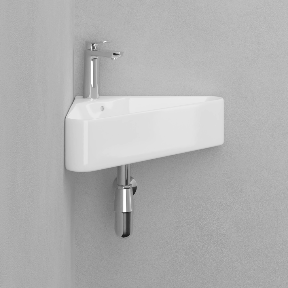 Fana Vitreous China Corner Wall-Mount Bathroom Sink
