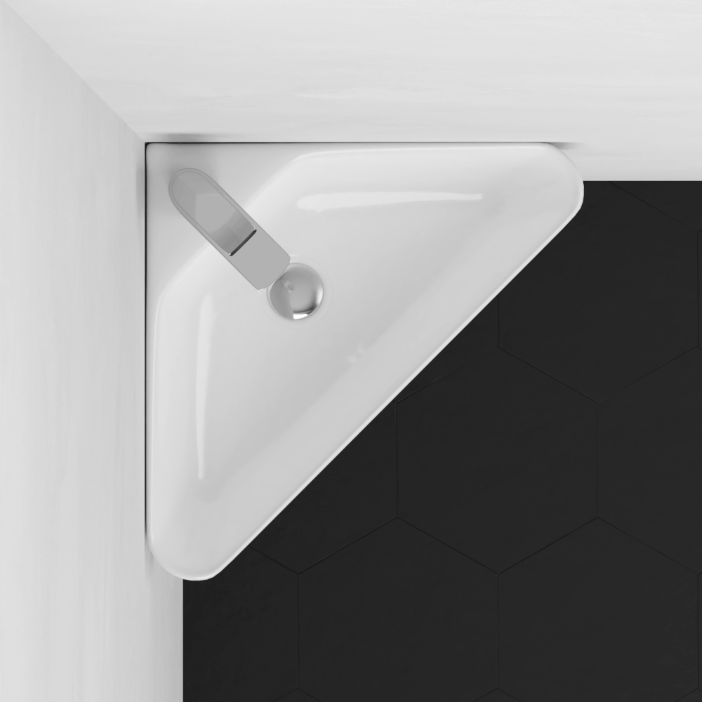 Fana Vitreous China Corner Wall-Mount Bathroom Sink