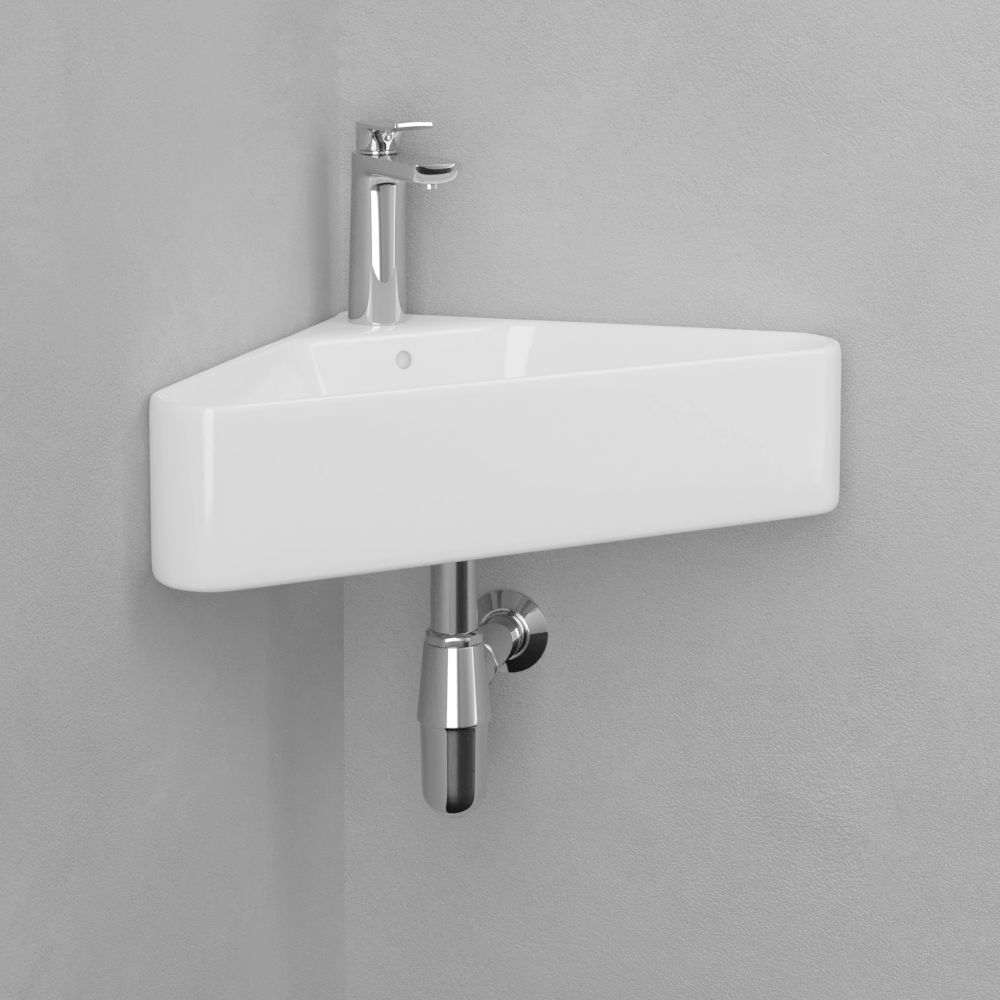 Fana Vitreous China Corner Wall-Mount Bathroom Sink